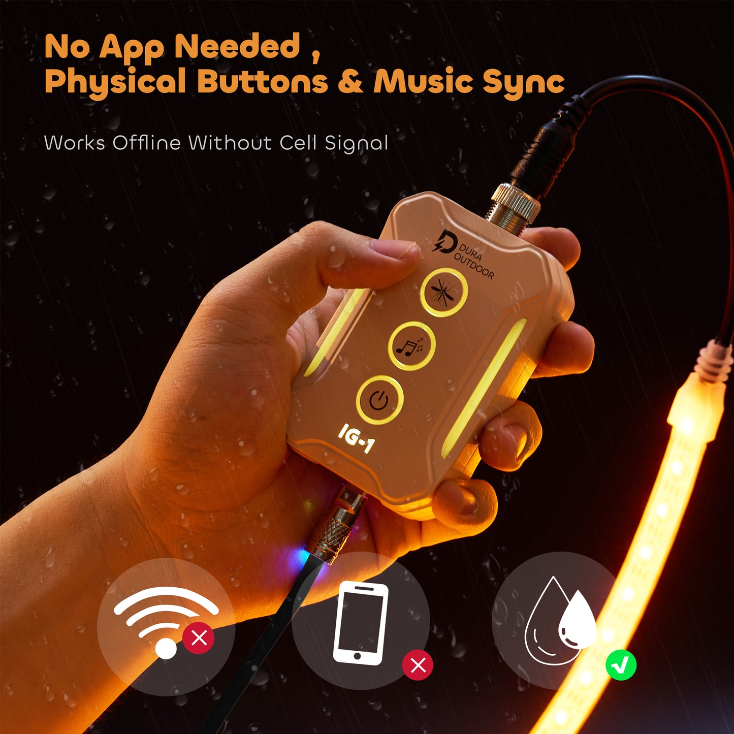 DURA IG-1 10ft App-Free Bug-Repellent Light Strip